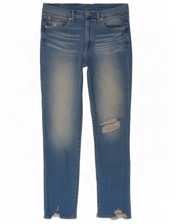 Gap Womens Distressed Skinny Jeans US 10 Large W30 L27 Blue Cotton