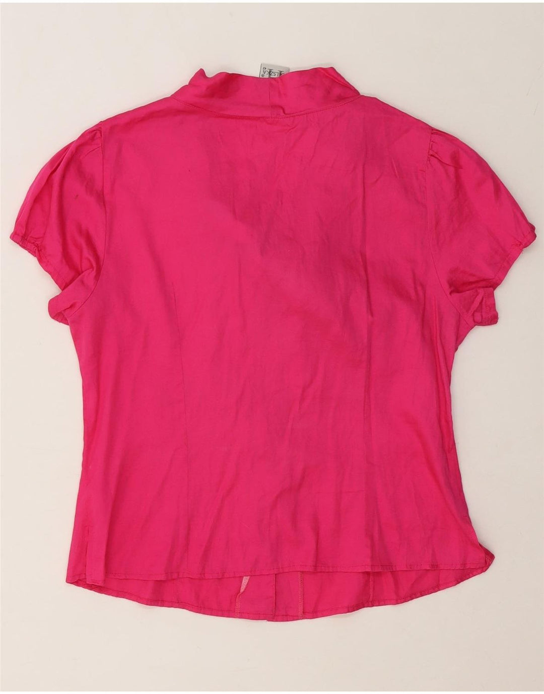 VINTAGE Womens Front Tie Shirt Blouse IT 42 Medium Pink