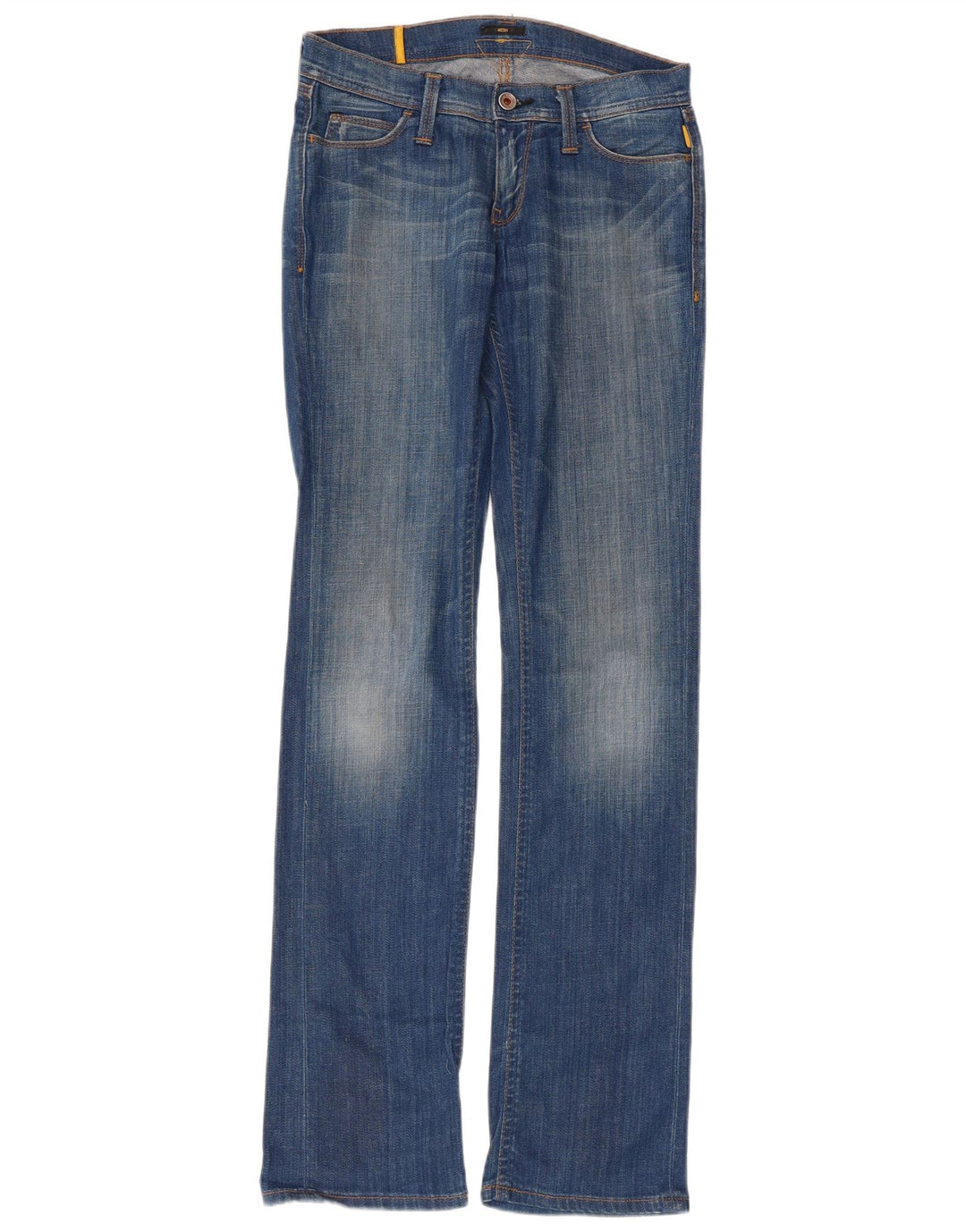MELTIN' POT Dame Mesh Straight Jeans W26 L34 Blå Bomuld