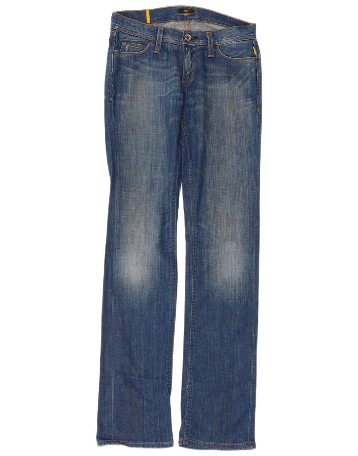 MELTIN' POT Dame Mesh Straight Jeans W26 L34 Blå Bomuld