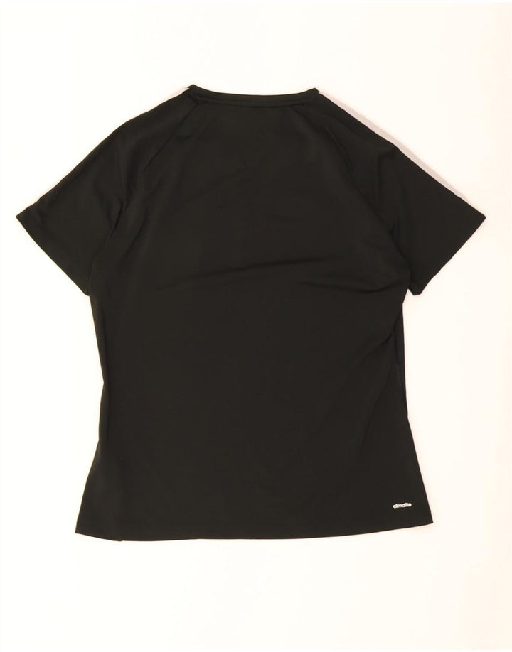 Adidas Dame Climalite T-Shirt Top UK 16/18 Stor Sort Polyester