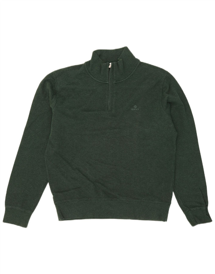 Gant Herre Zip Neck Jumper Sweater Stor Grøn Bomuld