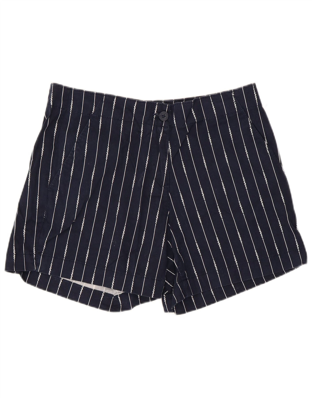 NAUTICA Chino Shorts til kvinder US 8 Medium W32 Navyblå stribet bomuld