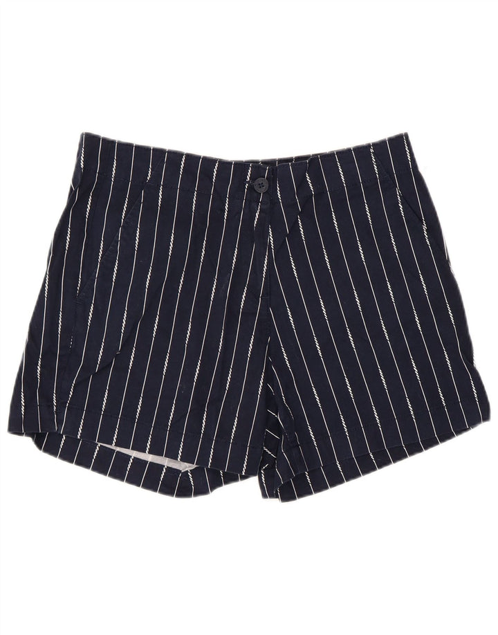 NAUTICA Chino Shorts til kvinder US 8 Medium W32 Navyblå stribet bomuld