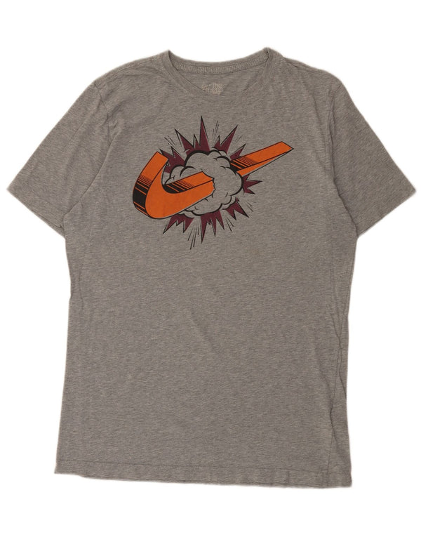 Nike Herre Regular Fit grafisk T-shirt-top Stor grå flækket bomuld