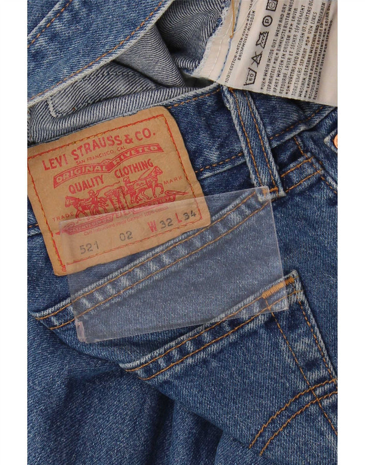 Levi's Herre 521 Straight Jeans W32 L32 Blå Bomuld