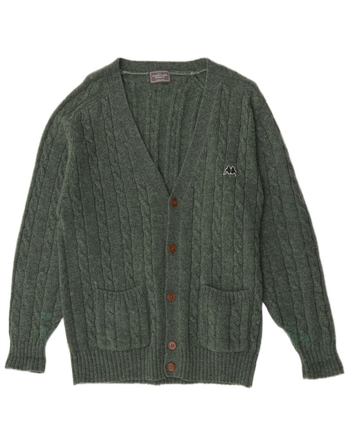 Kappa Mens Cardigan Sweater Medium Green New Wool