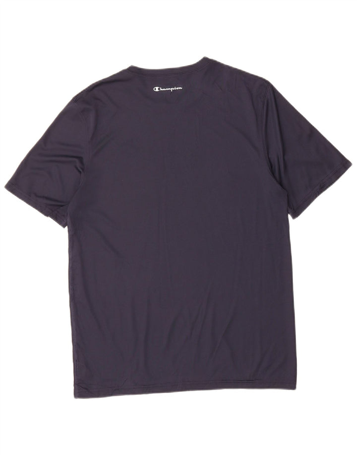 CHAMPION Mens T-Shirt Top Medium Navy Blue Polyester