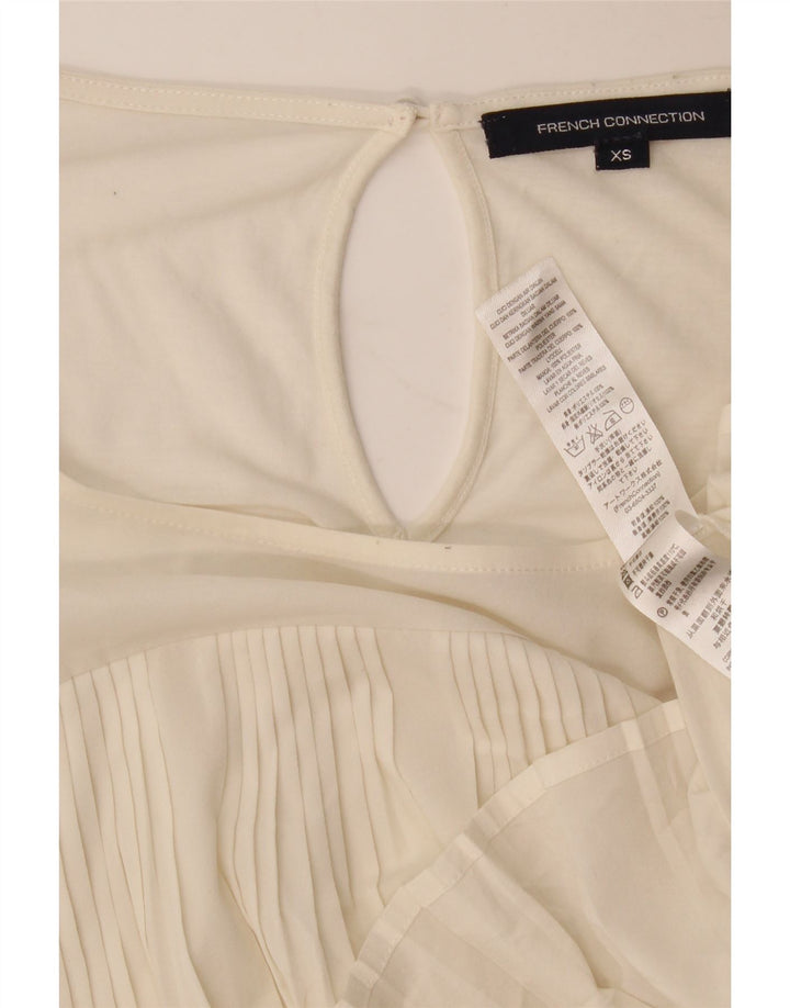 French Connection Dame Oversized Bluse Top UK 6 XS Hvid Polyester