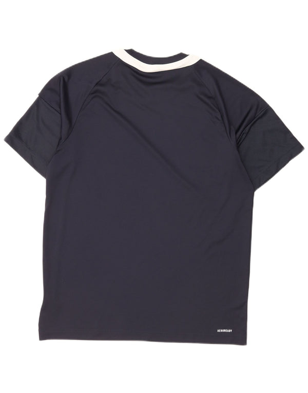 Adidas Herre Aeroready Regular Fit T-Shirt Top Medium Navy Blue Colourblock