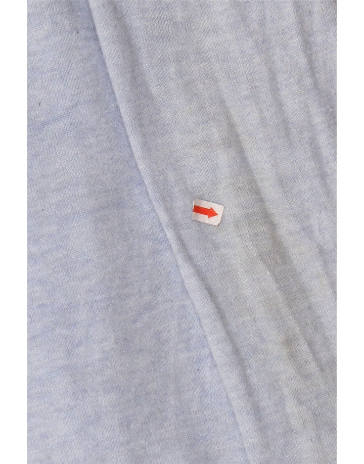 ZARA Womens Longline Open Cardigan Sweater UK 14 Large Blue Viscose