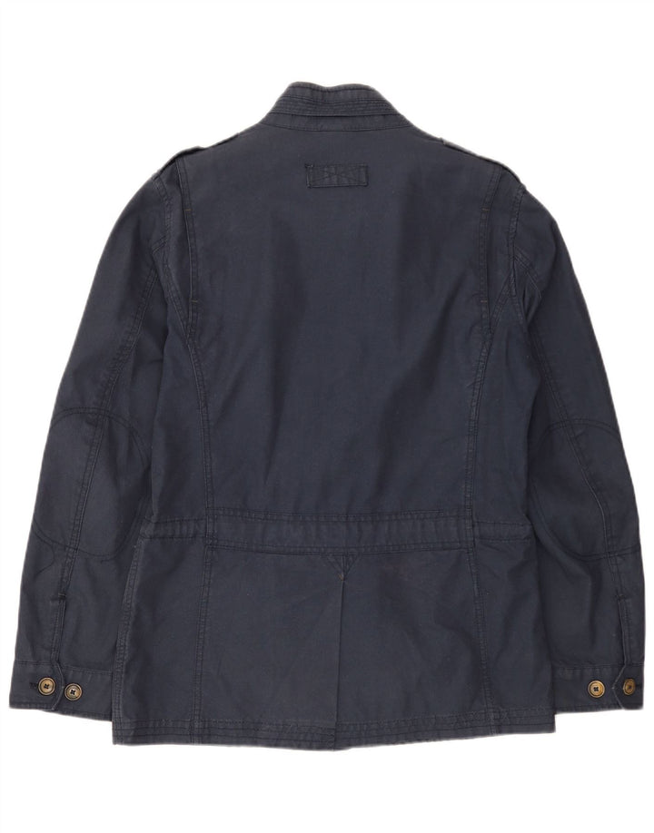 MASSIMO DUTTI Herre Military Jacket UK 36 Small Navy Blue