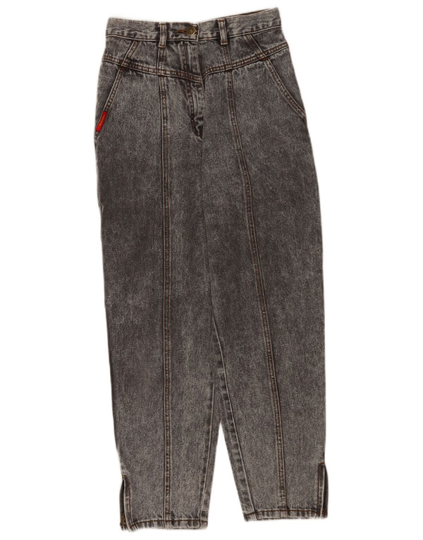 Vintage kvinders højtaljede koniske jeans EU 36 Small W26 L26 Grå