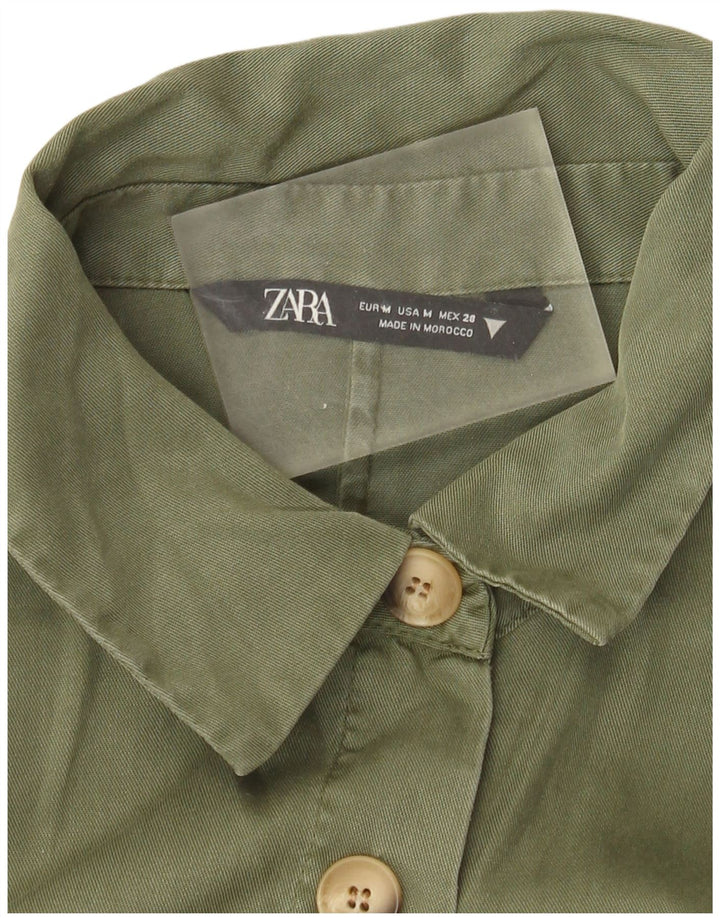 Zara Dame A-Line Kjole UK 12 Medium Khaki