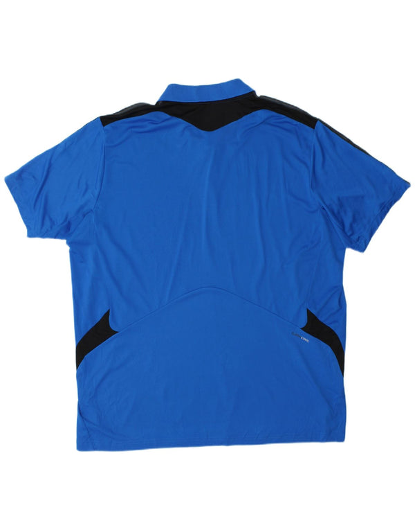 Adidas Herre Climacool Polo Shirt 2XL Blå Colourblock Polyester