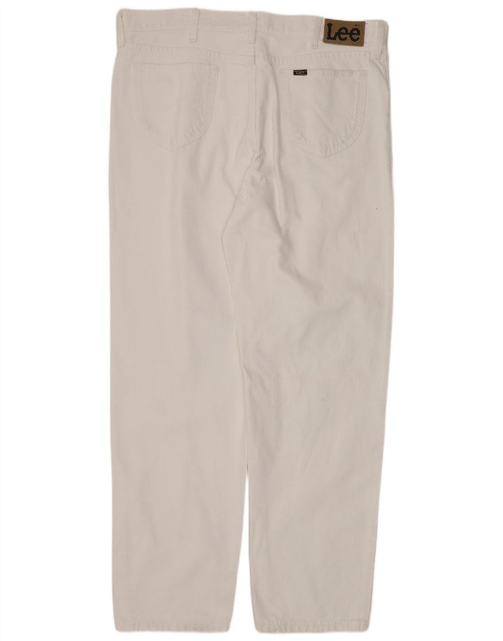 LEE Herre Kansas Straight Jeans W40 L34 Hvid Bomuld