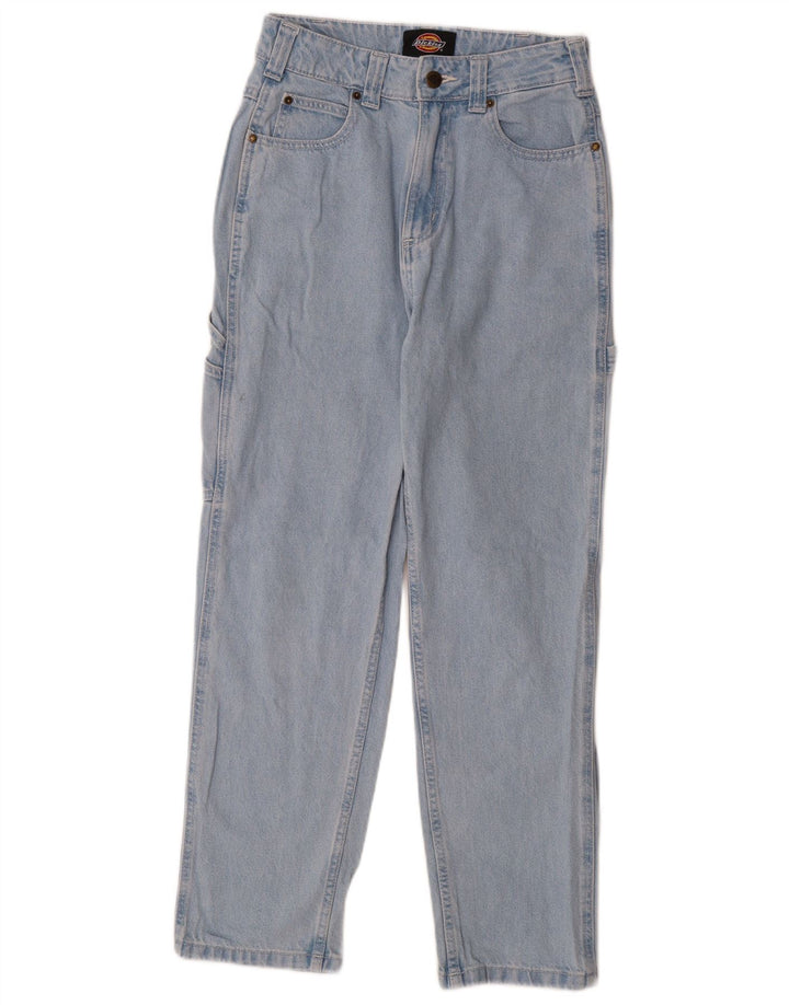 Dickies Dame Cargo Straight Jeans W27 L28 Blå Bomuld