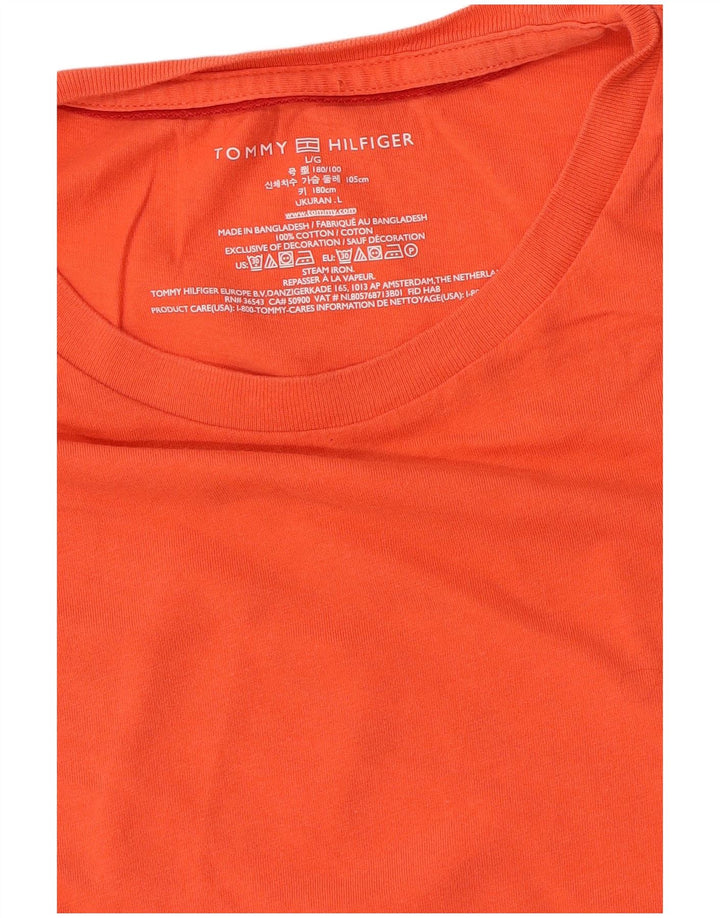 Tommy Hilfiger Herre T-Shirt Top Stor Orange Bomuld
