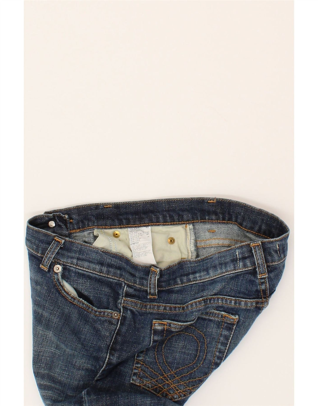 BENETTON Womens Cropped Jeans IT 40 Small W27 L25 Blue Cotton Vintage Benetton and Second-Hand Benetton from Messina Hembry 