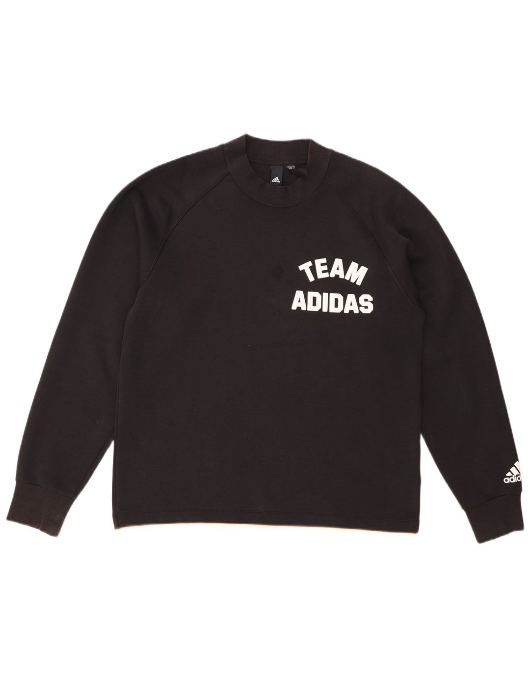 ADIDAS grafisk sweatshirt til mænd, stor sort bomuld