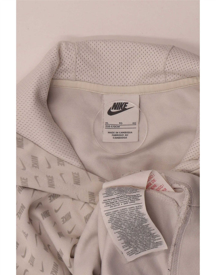 Nike drenge grafisk hættetrøje 13-14 år XL Hvid polyester