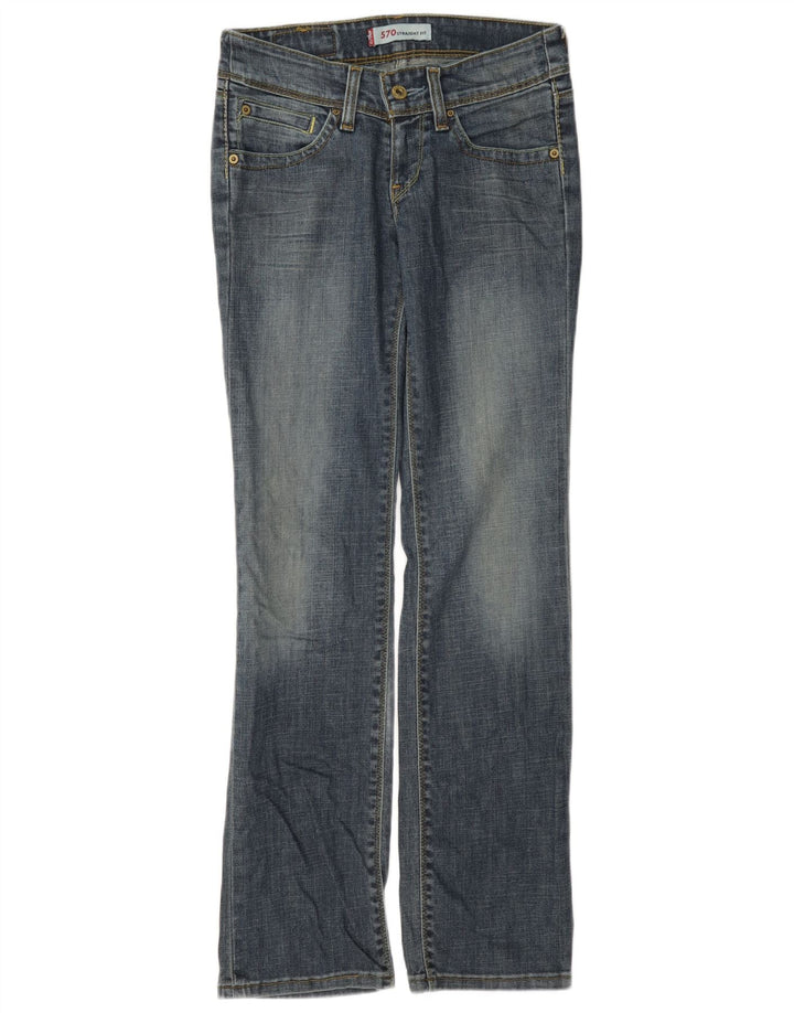 Levi's Dame 570 Straight Jeans W28 L32 Blå Bomuld