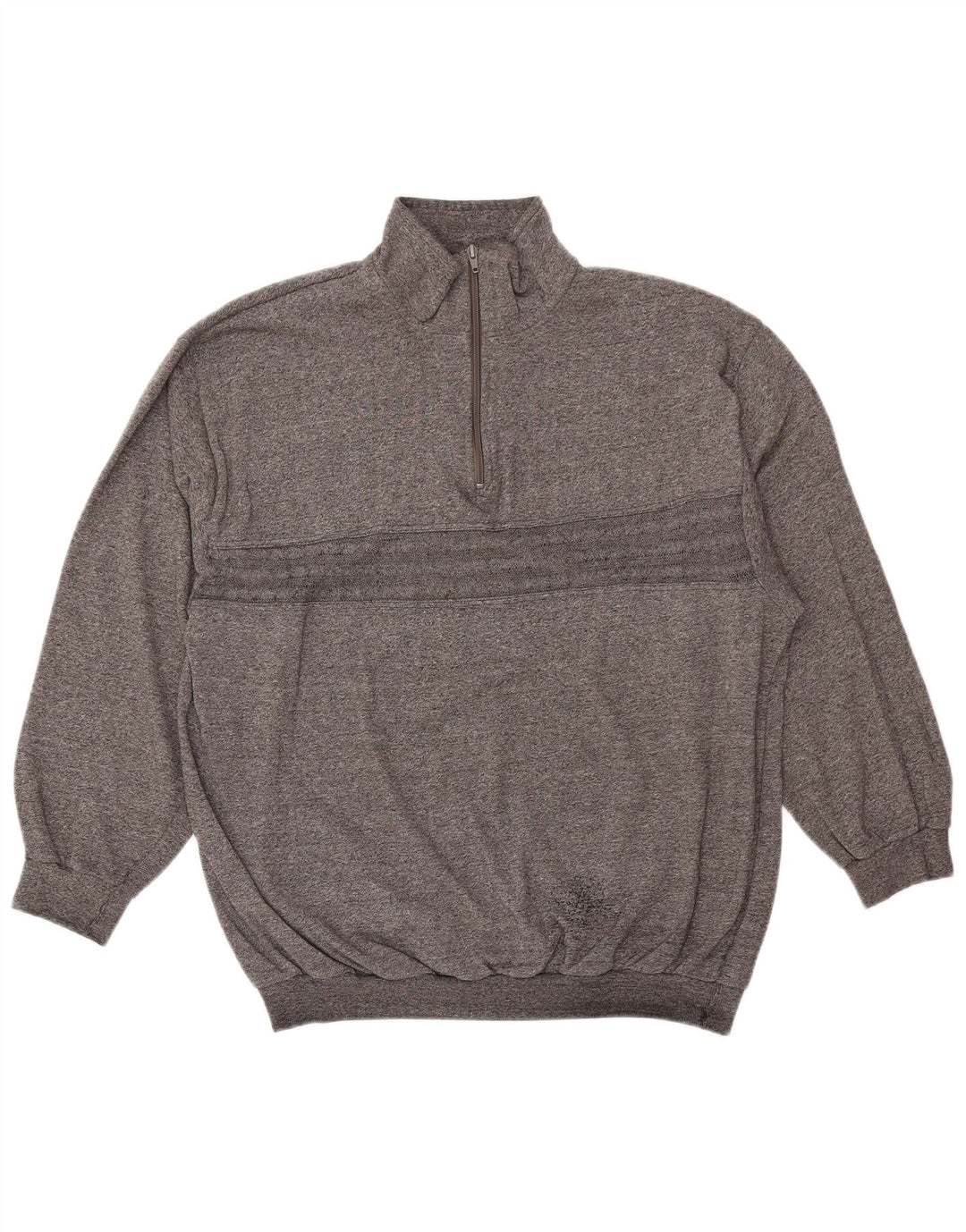 VINTAGE Sweatshirt med lynlås til kvinder UK 18 XL Grå Flecked