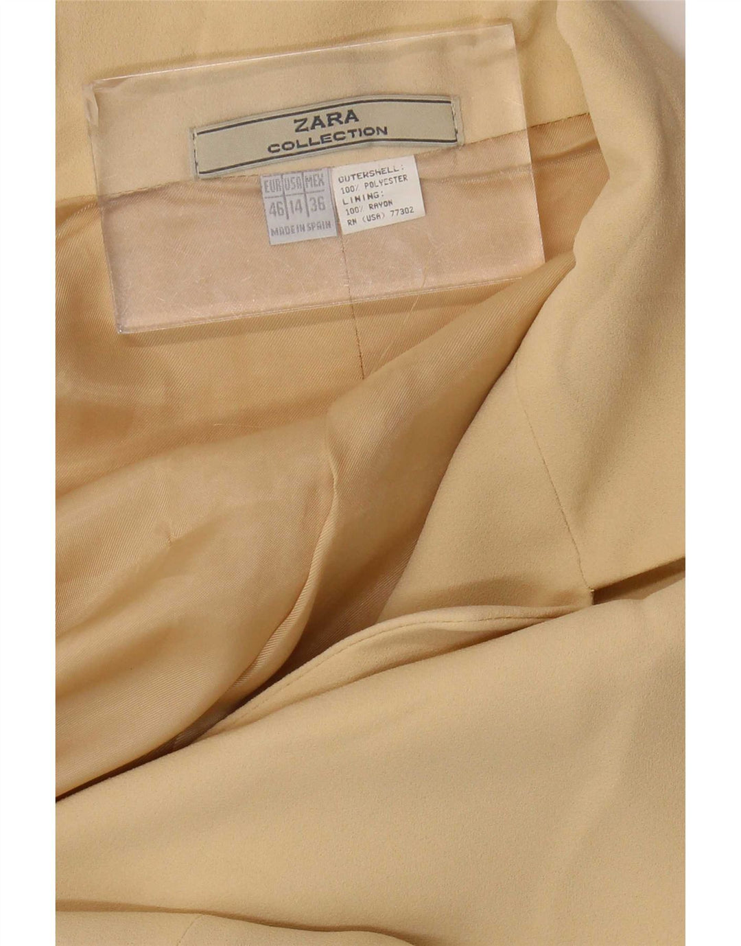 Zara Dame 2-knaps blazerjakke US 14 XL Beige Polyester