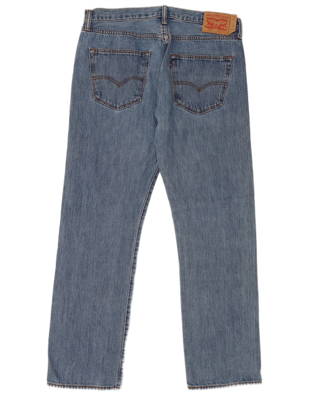 LEVI'S Herre 501 Straight Jeans W36 L32 Blå Bomuld