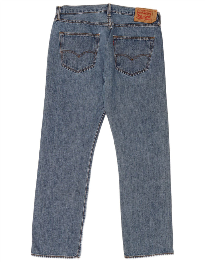 LEVI'S Herre 501 Straight Jeans W36 L32 Blå Bomuld