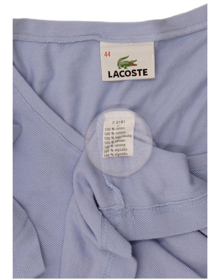 Lacoste Dame T-Shirt Top Størrelse 44 Stor Blå Bomuld