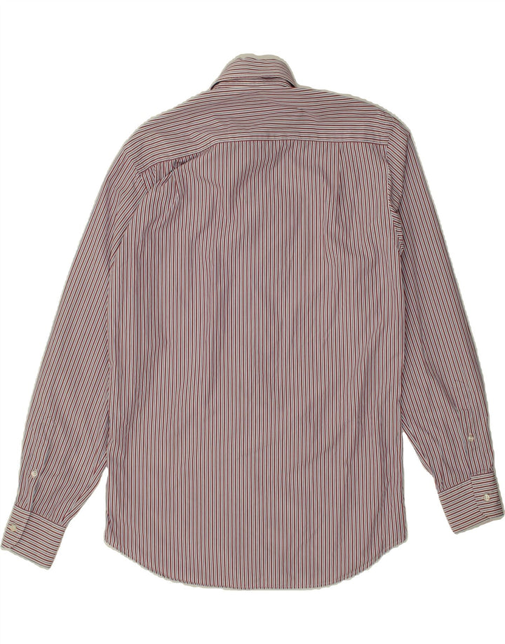 PAUL & SHARK Mens Shirt Size 39 Medium Maroon Striped Cotton Vintage Paul & Shark and Second-Hand Paul & Shark from Messina Hembry 