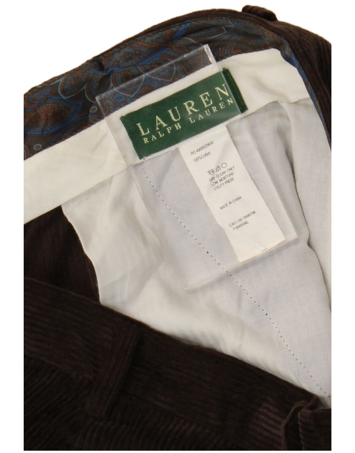 RALPH LAUREN Herre Pegged Corduroy Bukser W36 L34 Brun Bomuld