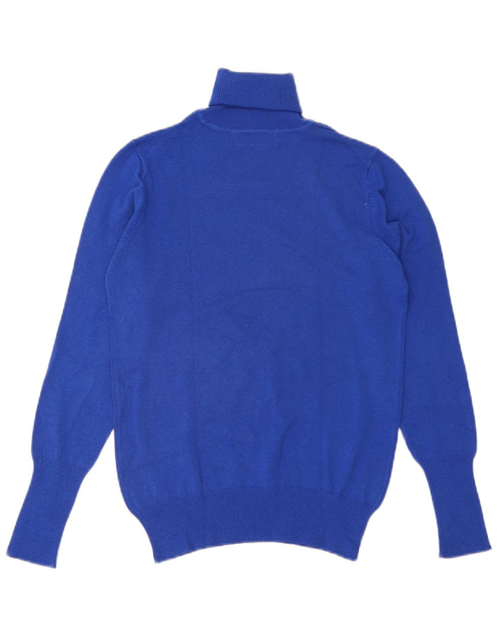 Zara Dame Rullehals Sweater UK 14 Stor Blå