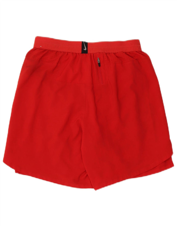 Nike Dame Dri Fit sportsshorts UK 8 Small Red Polyester