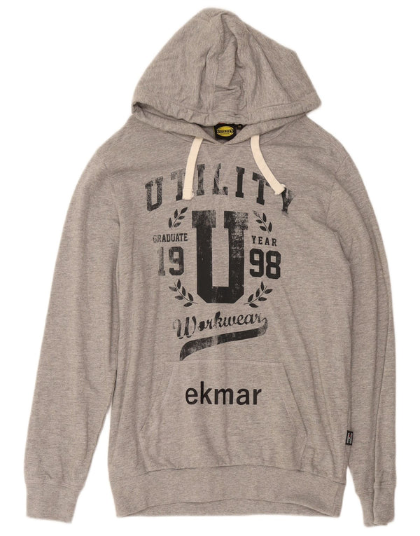 Diadora Mens Graphic Hoodie Jumper Medium Grey Cotton