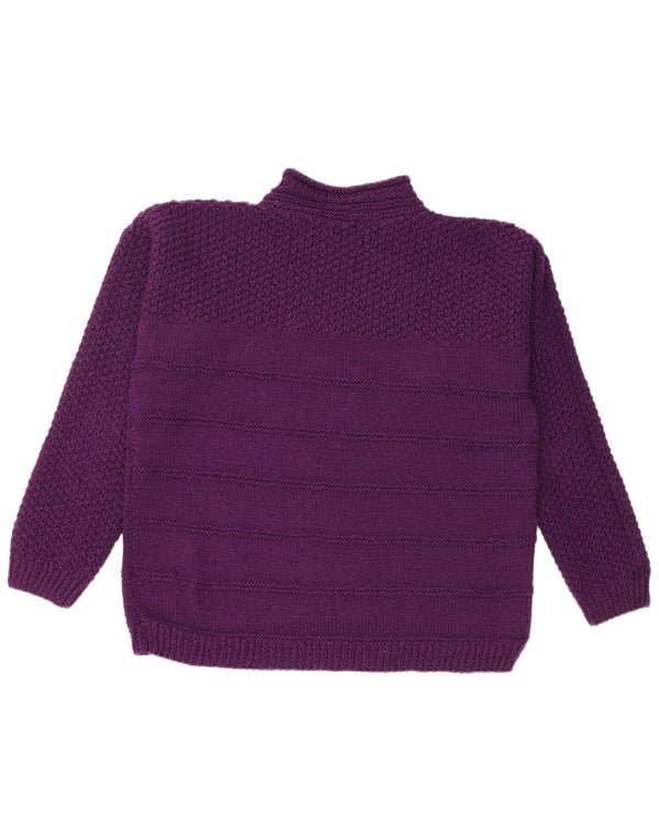 Vintage Dame Turtle Neck Jumper Sweater UK 14 Large Purple