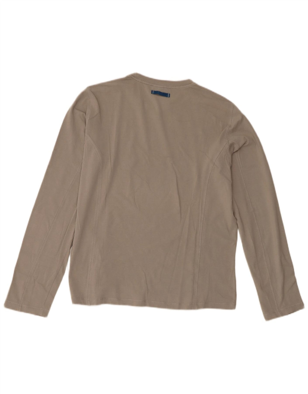 Trussardi Jeans Dame Grafisk Top Langærmet UK 14 Mellemgrå Bomuld