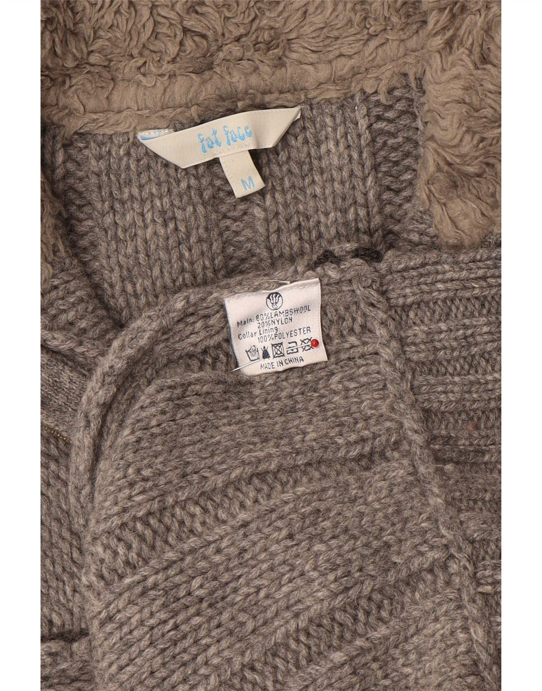 Fat Face Herre Zip Neck Jumper Sweater Medium Grey Uld