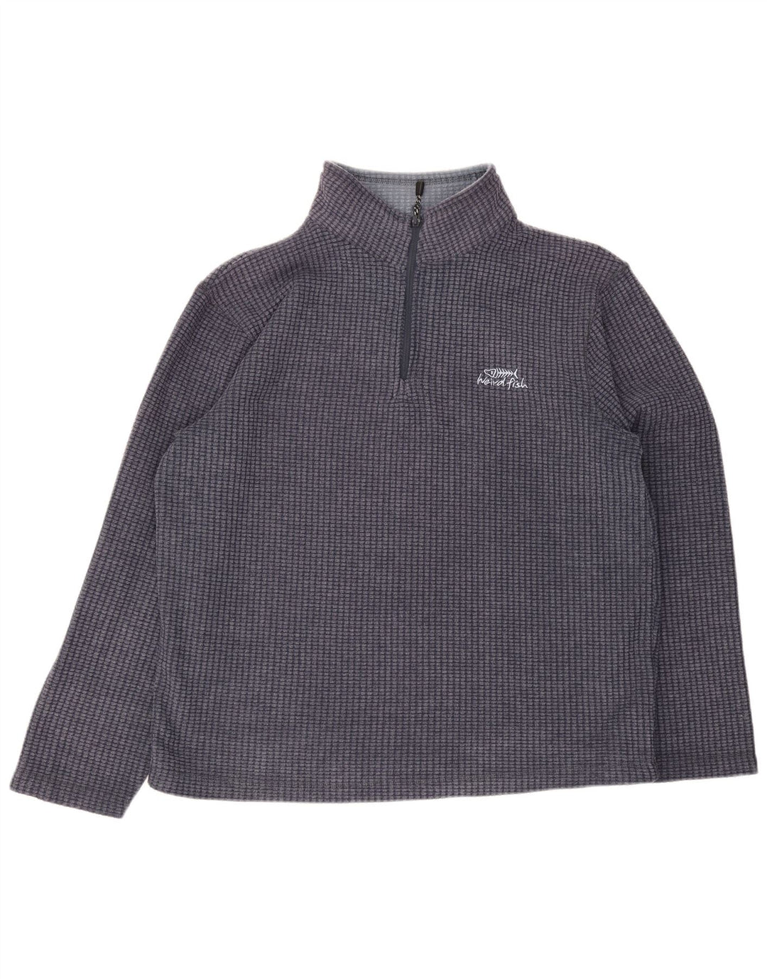 Weird Fish Herre Zip Neck Fleece Jumper Large Navy Blue Polyester