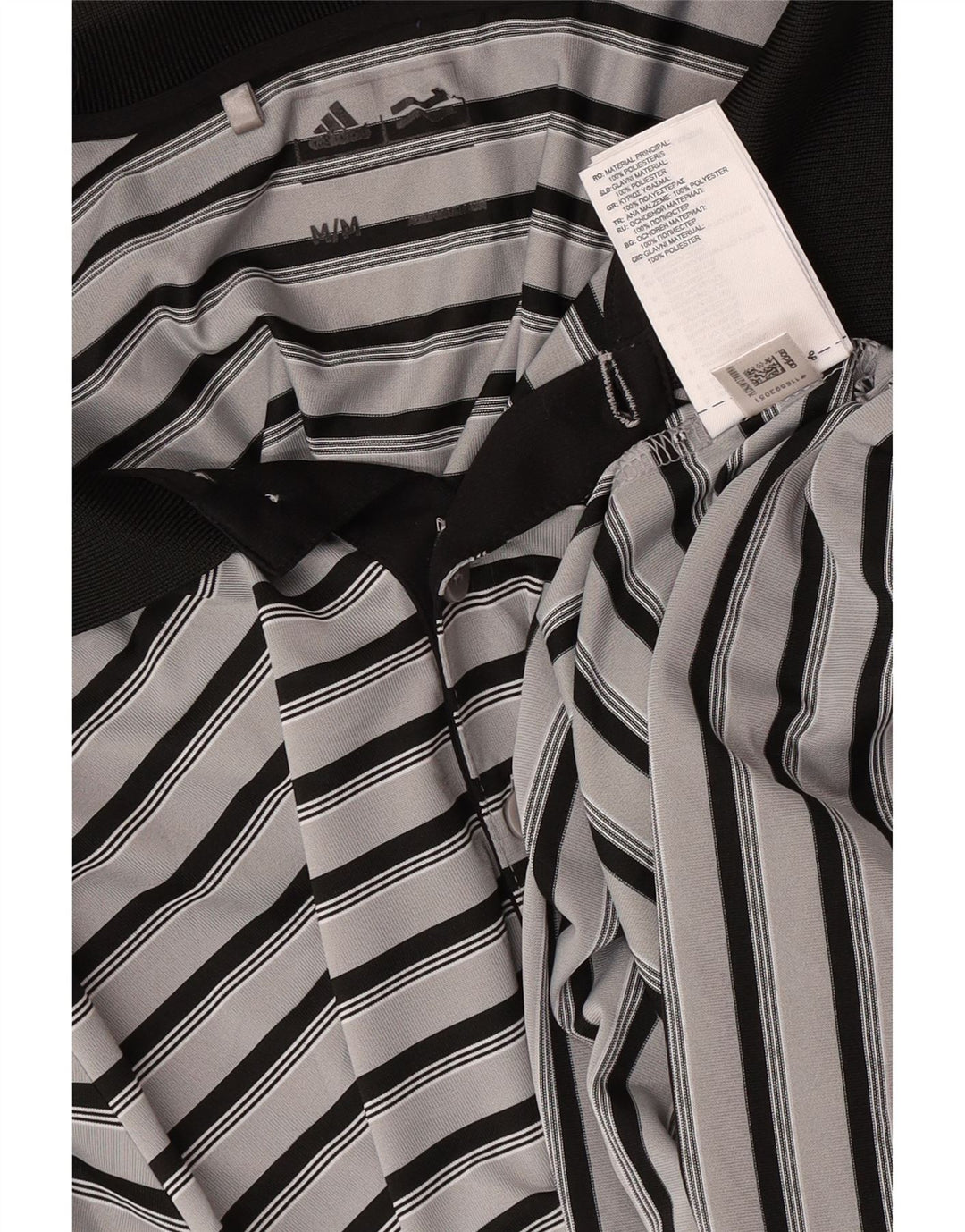 Adidas Rugby Polo Shirt til mænd mellem grå stribet polyester