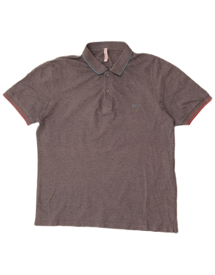 SUN68 Herre poloshirt 2XL gråstribet bomuld