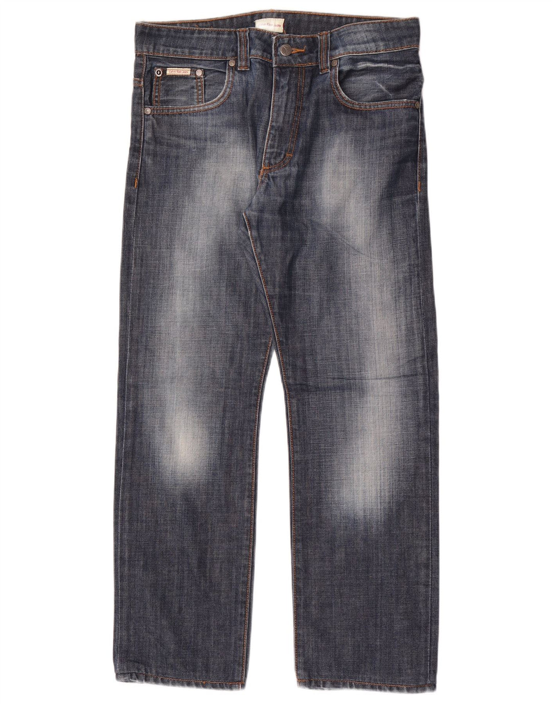 Calvin Klein Dame Straight Jeans W30 L29 Blå Bomuld