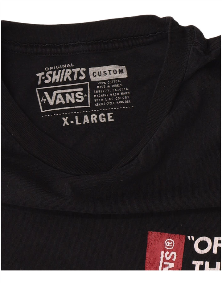 Vans Herre Grafisk T-Shirt Top XL Sort Bomuld