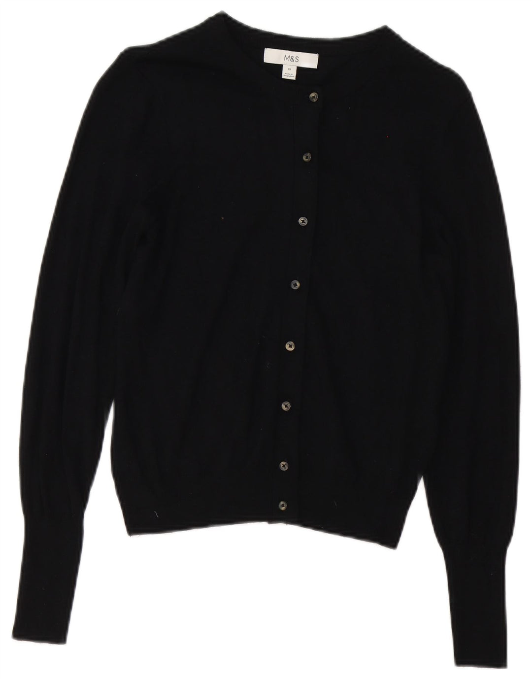 Marks & Spencer Dame Cardigan Sweater UK 10 Small Black Viscose