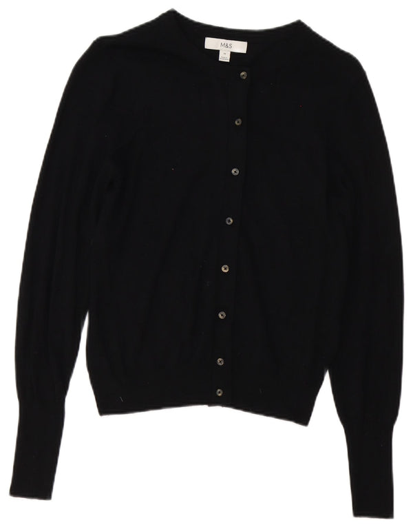 Marks & Spencer Dame Cardigan Sweater UK 10 Small Black Viscose