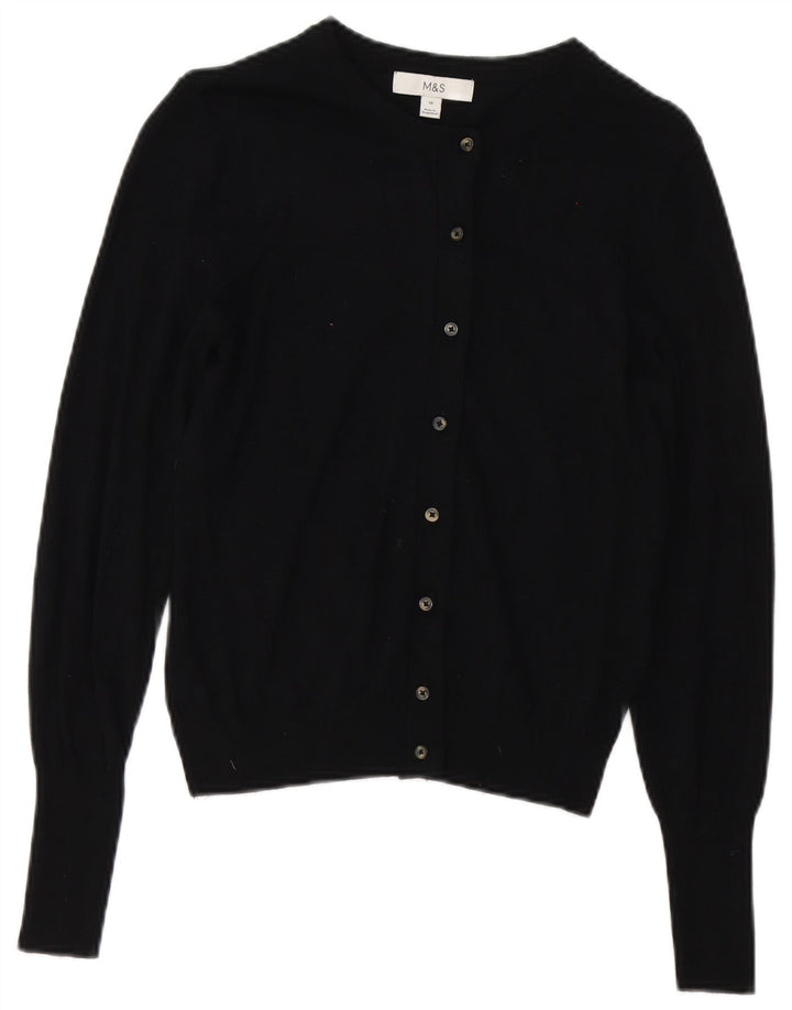 Marks & Spencer Dame Cardigan Sweater UK 10 Small Black Viscose