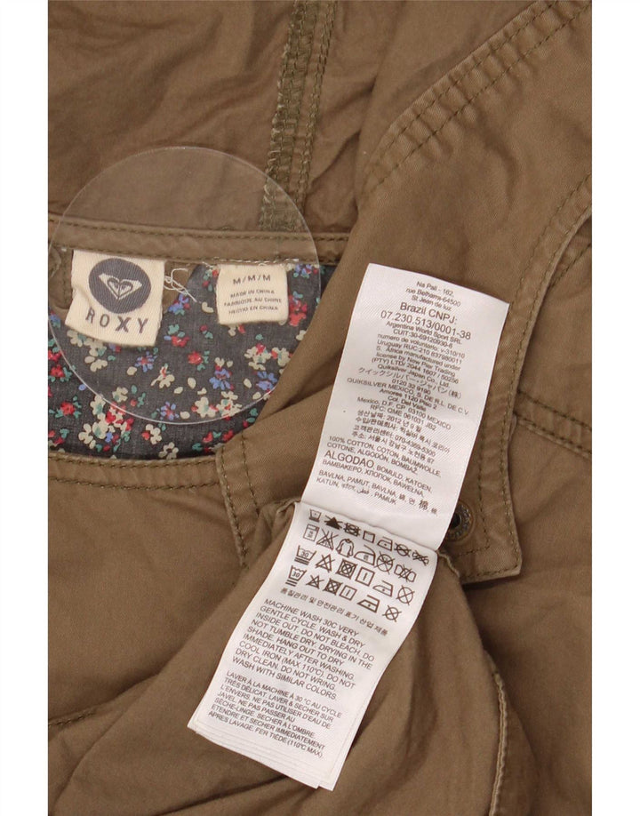 Roxy Dame Hooded Parka Jacket UK 14 Medium Khaki Bomuld