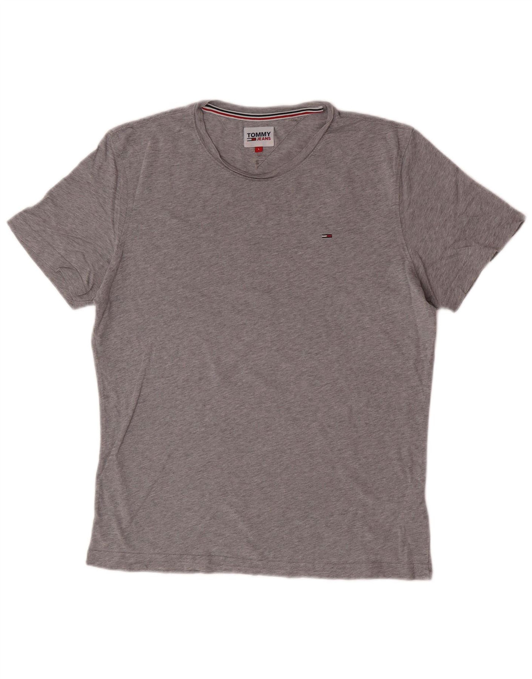 Tommy Hilfiger Herre T-Shirt Top Stor Grå Bomuld
