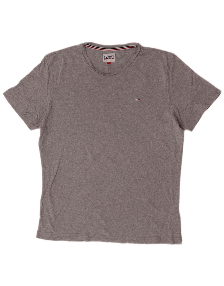 Tommy Hilfiger Herre T-Shirt Top Stor Grå Bomuld
